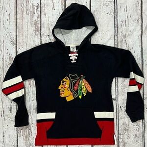 Kids Boys Chicago Blackhawks CCM Stitched Hoodie Sweatshirt